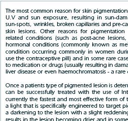 Information Sunspot and Pigmentation Removal